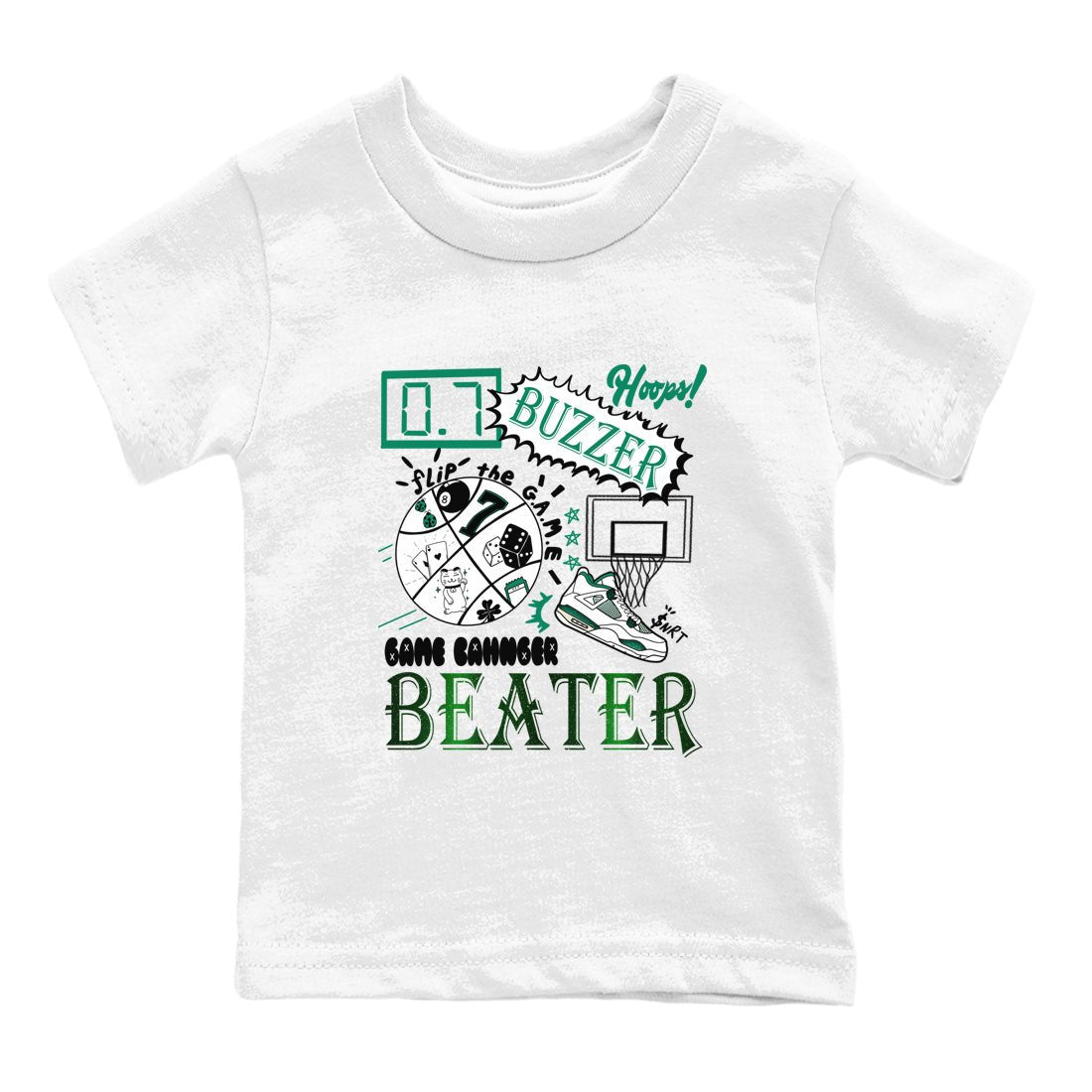 4s Oxidized Green shirts to match jordans Game Changer sneaker match tees Air Jordan 4 Oxidized Green SNRT Sneaker Tees streetwear brand Baby and Youth White 2 cotton tee