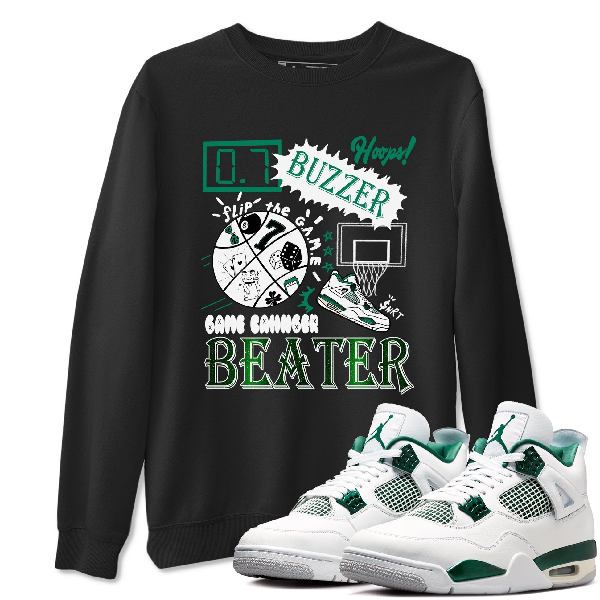4s Oxidized Green shirts to match jordans Game Changer sneaker match tees Air Jordan 4 Oxidized Green SNRT Sneaker Tees streetwear brand Black 1 unisex cotton tee