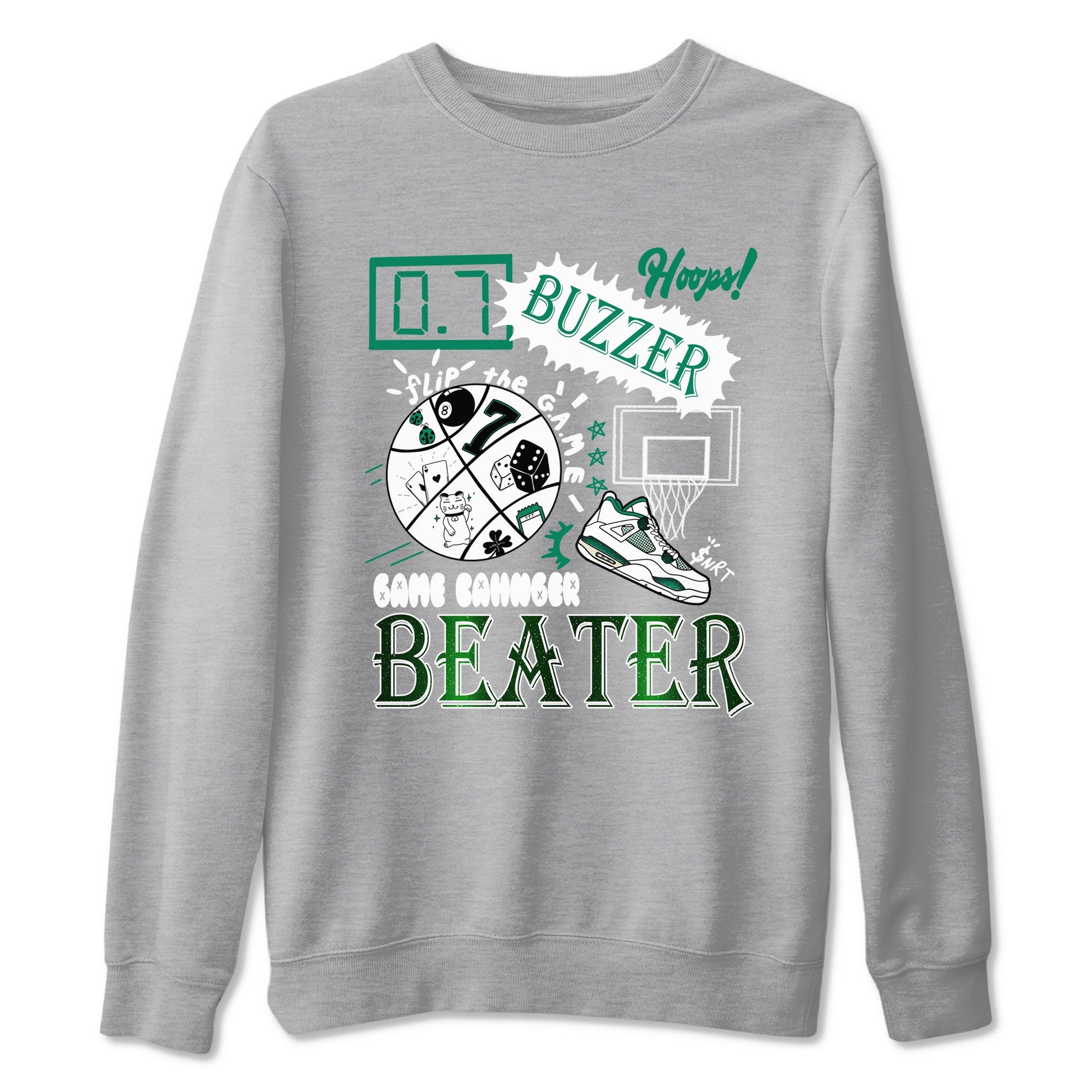 4s Oxidized Green shirts to match jordans Game Changer sneaker match tees Air Jordan 4 Oxidized Green SNRT Sneaker Tees streetwear brand Heather Grey 2 unisex cotton tee