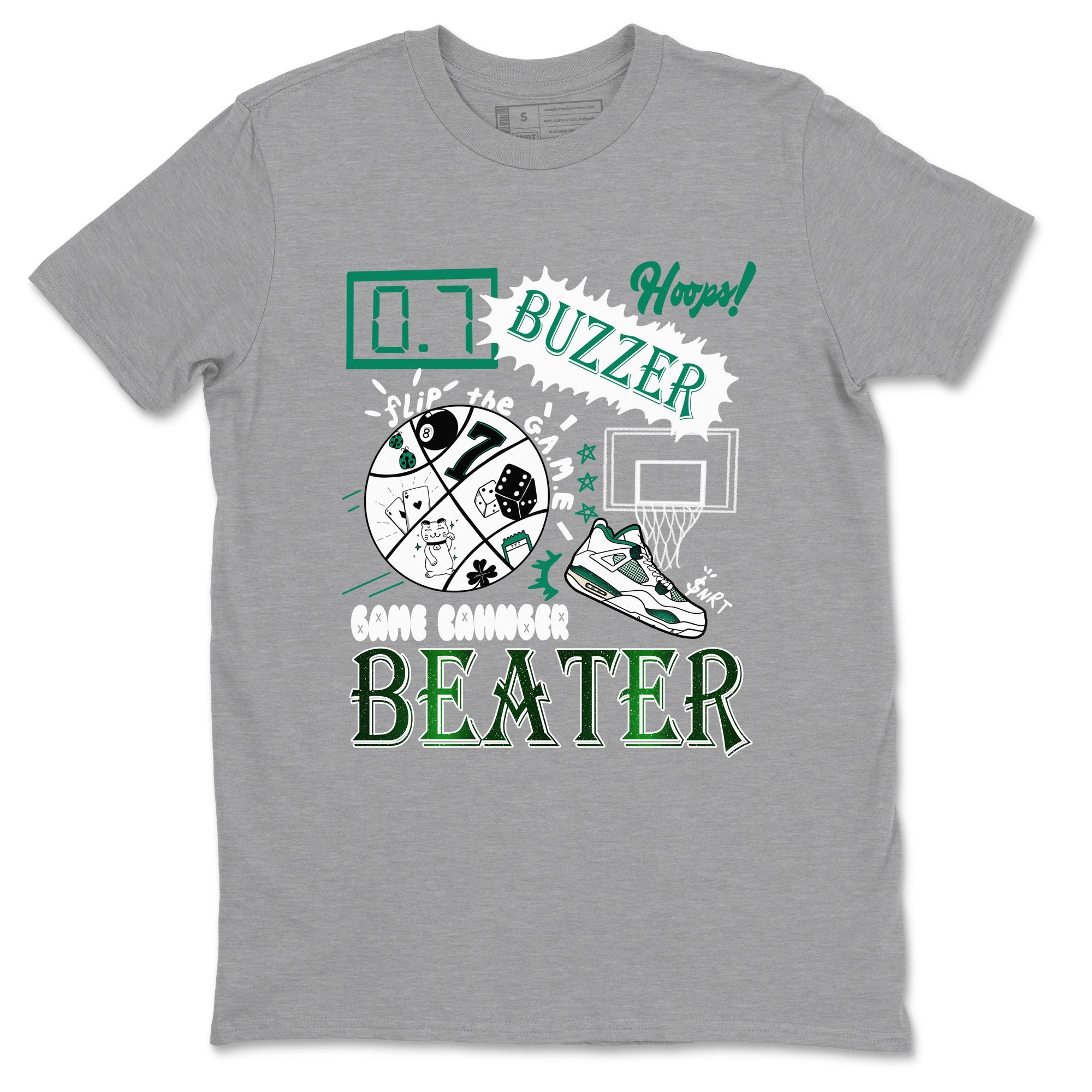 4s Oxidized Green shirts to match jordans Game Changer sneaker match tees Air Jordan 4 Oxidized Green SNRT Sneaker Tees streetwear brand Heather Grey 2 unisex cotton tee