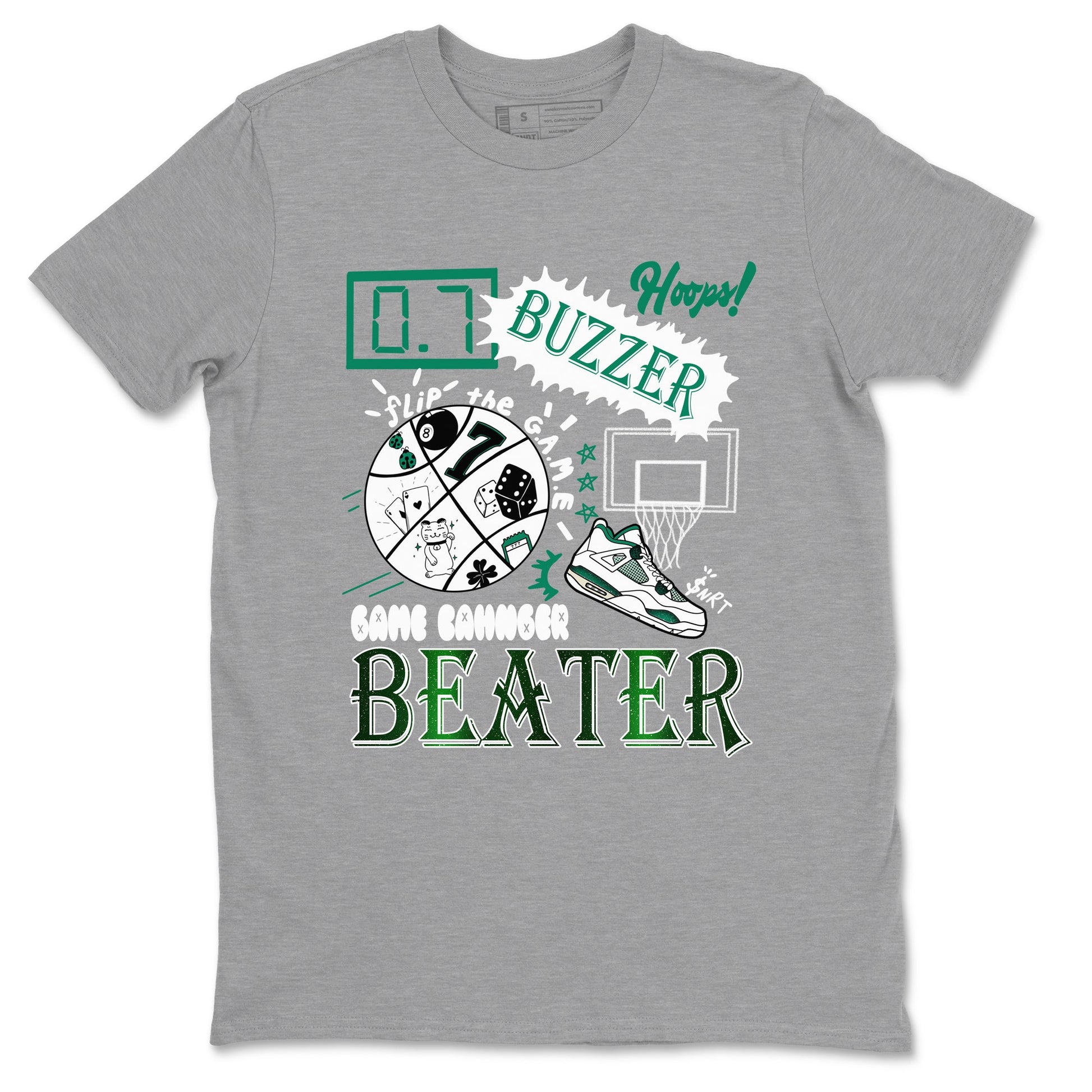 4s Oxidized Green shirts to match jordans Game Changer sneaker match tees Air Jordan 4 Oxidized Green SNRT Sneaker Tees streetwear brand Heather Grey 2 unisex cotton tee
