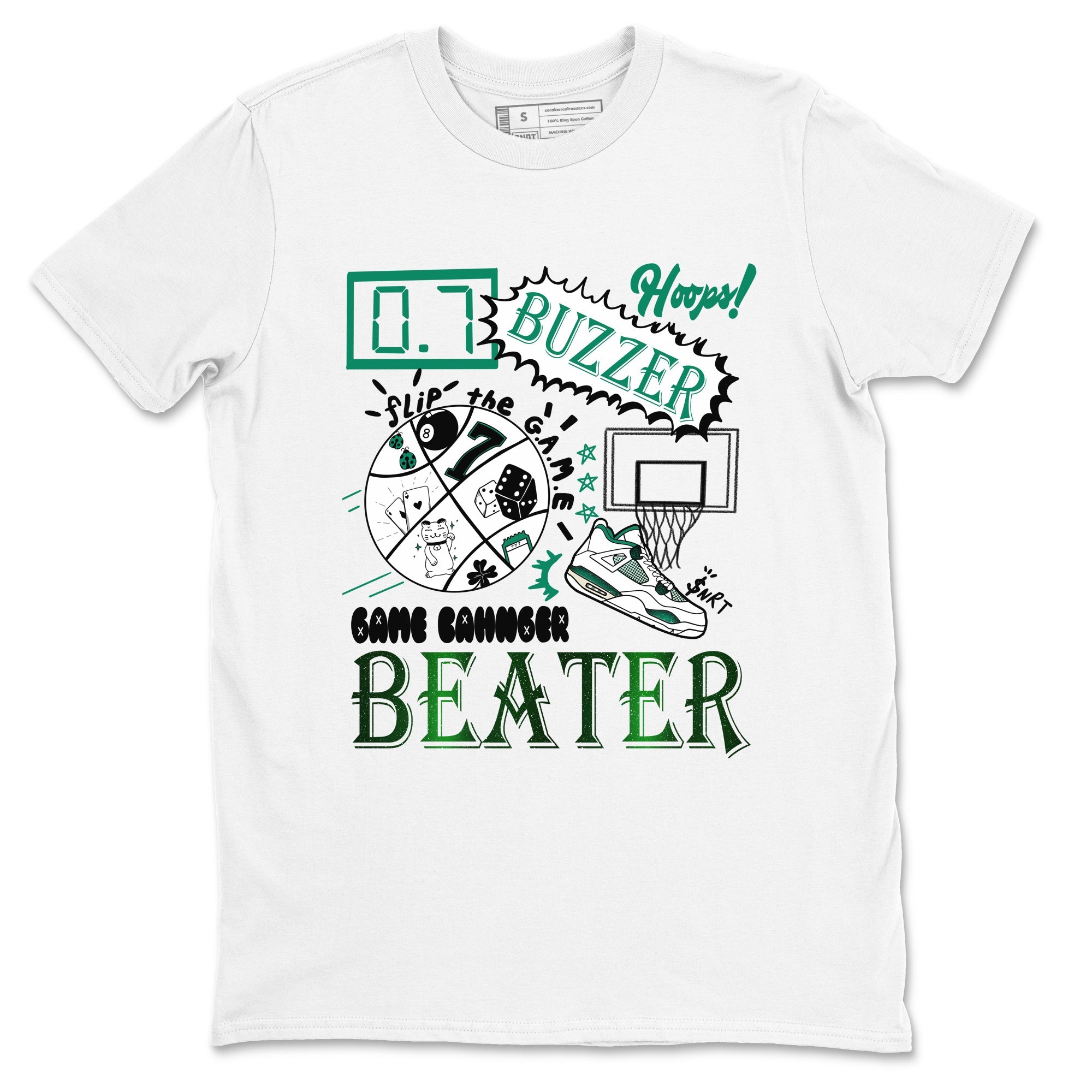 4s Oxidized Green shirts to match jordans Game Changer sneaker match tees Air Jordan 4 Oxidized Green SNRT Sneaker Tees streetwear brand White 2 unisex cotton tee