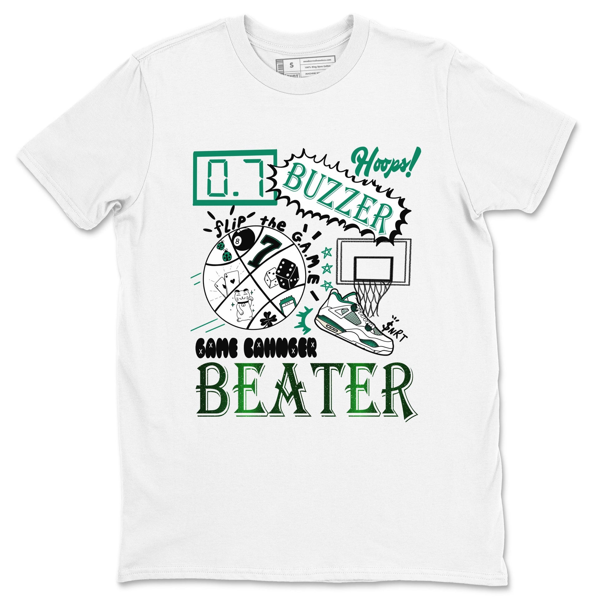 4s Oxidized Green shirts to match jordans Game Changer sneaker match tees Air Jordan 4 Oxidized Green SNRT Sneaker Tees streetwear brand White 2 unisex cotton tee