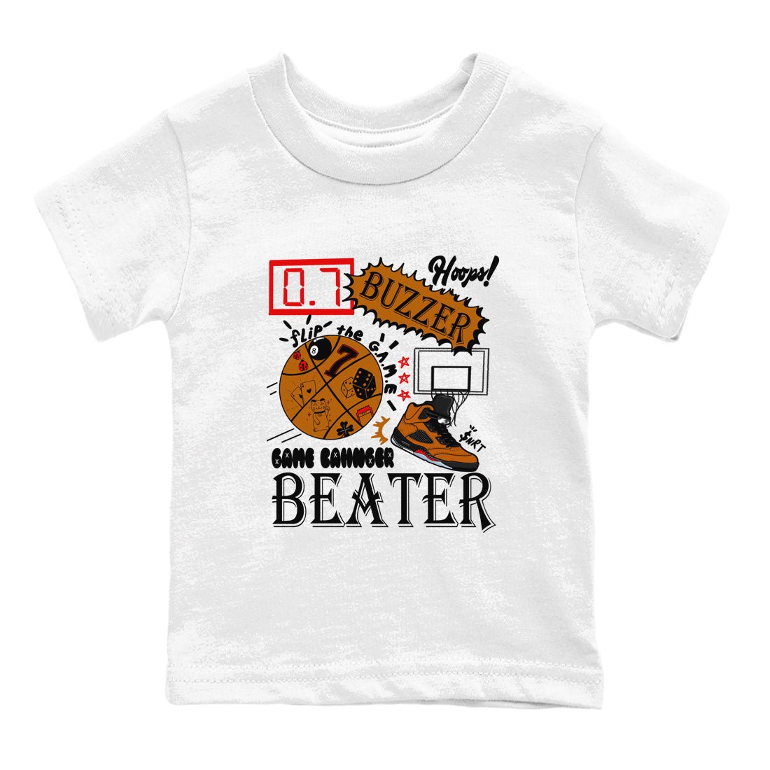 5s Archaeo Brown shirts to match jordans Game Changer sneaker match tees Air Jordan 5 Archaeo Brown match shoes to clothes SNRT Sneaker Tees Youth Baby White 2 tee