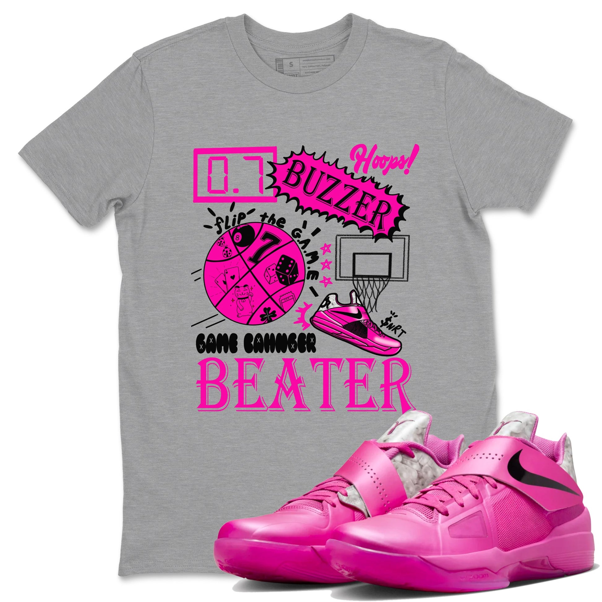 Nike KD 4 Retro Aunt Pearl shirts to match jordans Game Changer sneaker match tees Nike KD 4 Aunt Pearl match shoes to clothes SNRT Sneaker Tees unisex cotton Heather Grey 1 shirts
