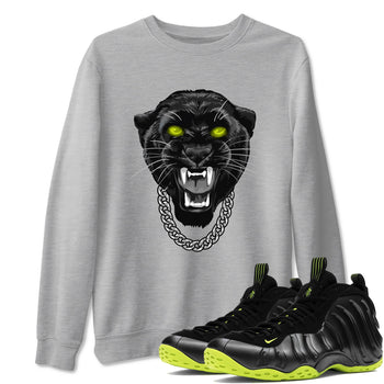 Foams One Black Volt shirts to match jordans Gangster Black Cat sneaker match tees Air Foamposite One Black and Volt match shoes to clothes SNRT Sneaker Tees unisex cotton Heather Grey 1 shirts