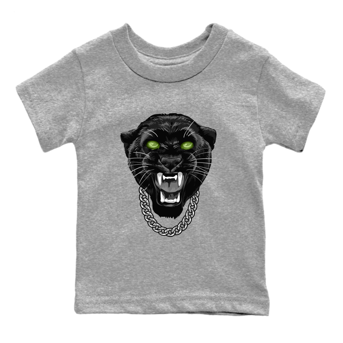 Best Christmas gifts for sneakerheads - Sneaker Tees To Match Air Foamposite One Pine Green Sneakers – Gangster Black Cat Kids T-Shirt Heather Grey 2