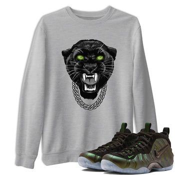 Best Christmas gifts for sneakerheads - Sneaker Tees To Match Air Foamposite One Pine Green Sneakers – Gangster Black Cat Tee Heather Grey 1