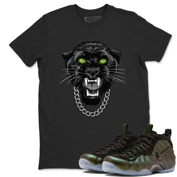 Best Christmas gifts for sneakerheads - Sneaker Tees To Match Air Foamposite One Pine Green Sneakers – Gangster Black Cat Tee Black 1