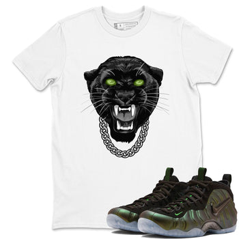 Best Christmas gifts for sneakerheads - Sneaker Tees To Match Air Foamposite One Pine Green Sneakers – Gangster Black Cat Tee White 1