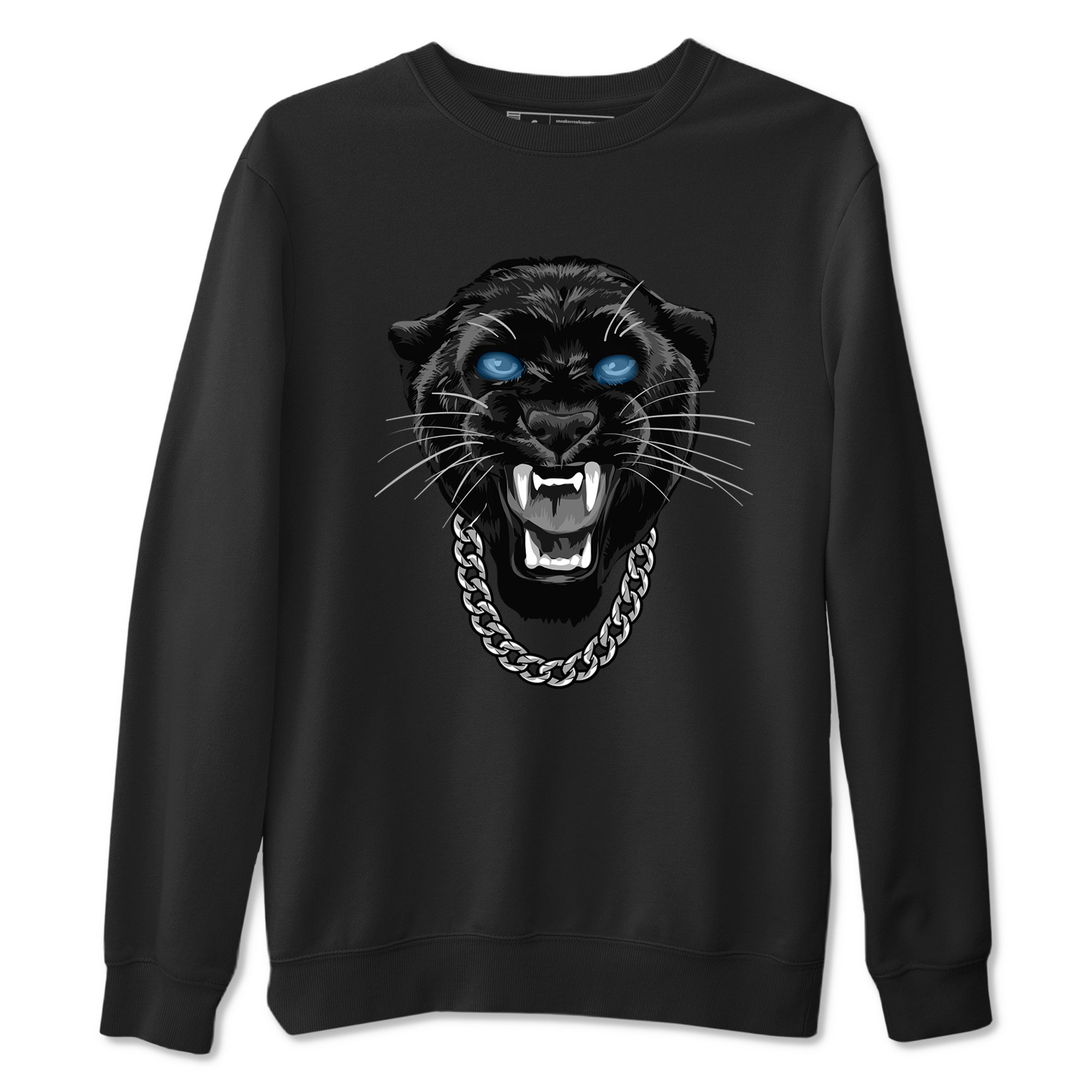 Gangster Black Cat sneaker match t-shirt styled to complete your fit with the Air Foamposite One Psychic Blue sneakers, shown in Black 2.