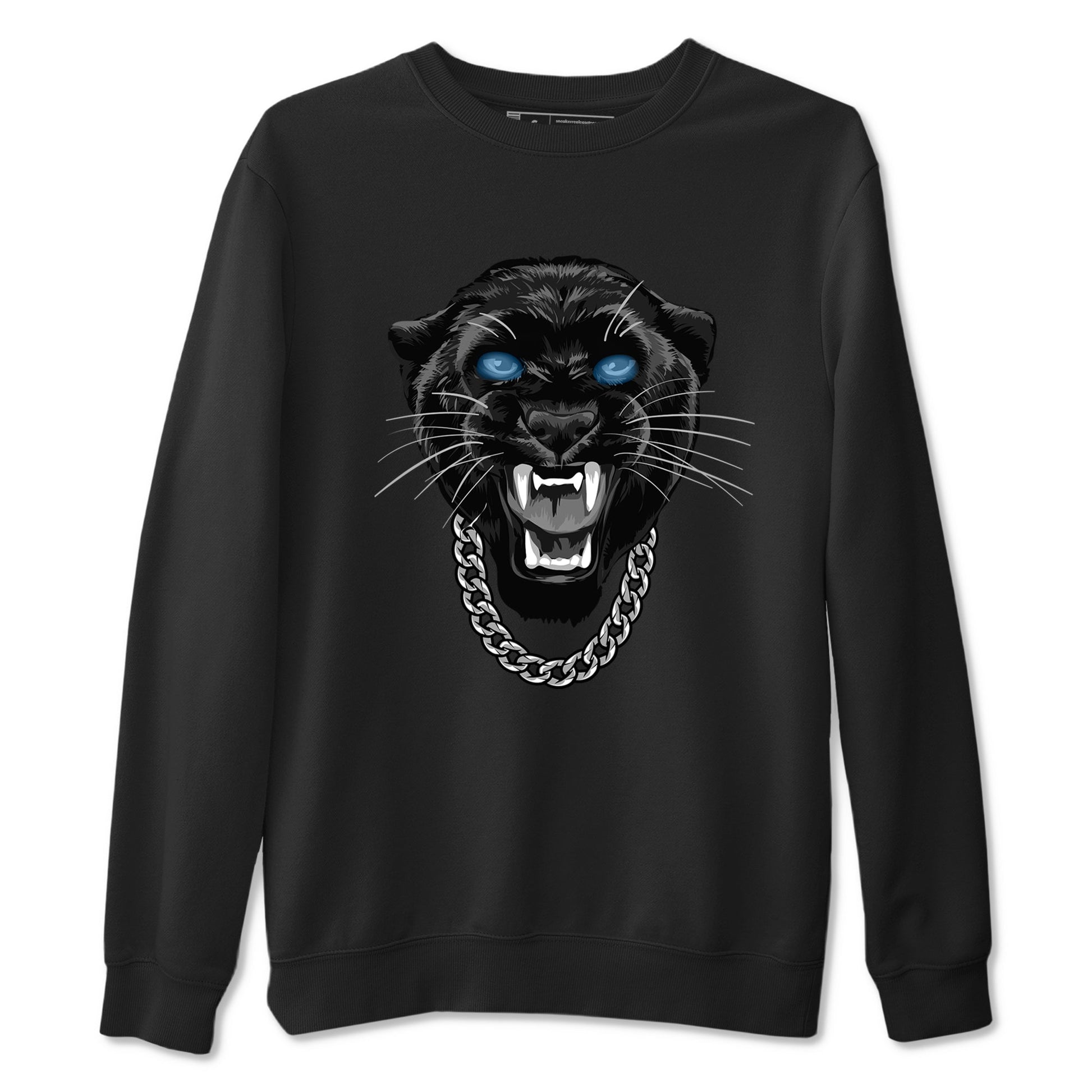 Gangster Black Cat sneaker match t-shirt styled to complete your fit with the Air Foamposite One Psychic Blue sneakers, shown in Black 2.