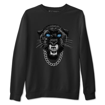 Gangster Black Cat sneaker match t-shirt styled to complete your fit with the Air Foamposite One Psychic Blue sneakers, shown in Black 2.