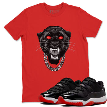 Air Jordan 11 Low Bred sneaker match tee Gangster Black Cat sneaker match tees Air Jordan 11 Bred best t-shirts to match jordans SNRT Sneaker Tees unisex cotton Red 1 shirts