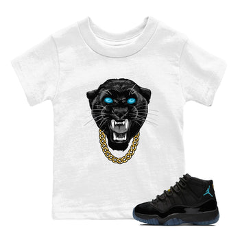 Sneaker Threads – Sneaker Tees To Match Air Jordan 11 Retro Gamma – Gangster Black Cat Youth Graphic Tee White 1. Perfect for Jordan releases 2025 colorways.