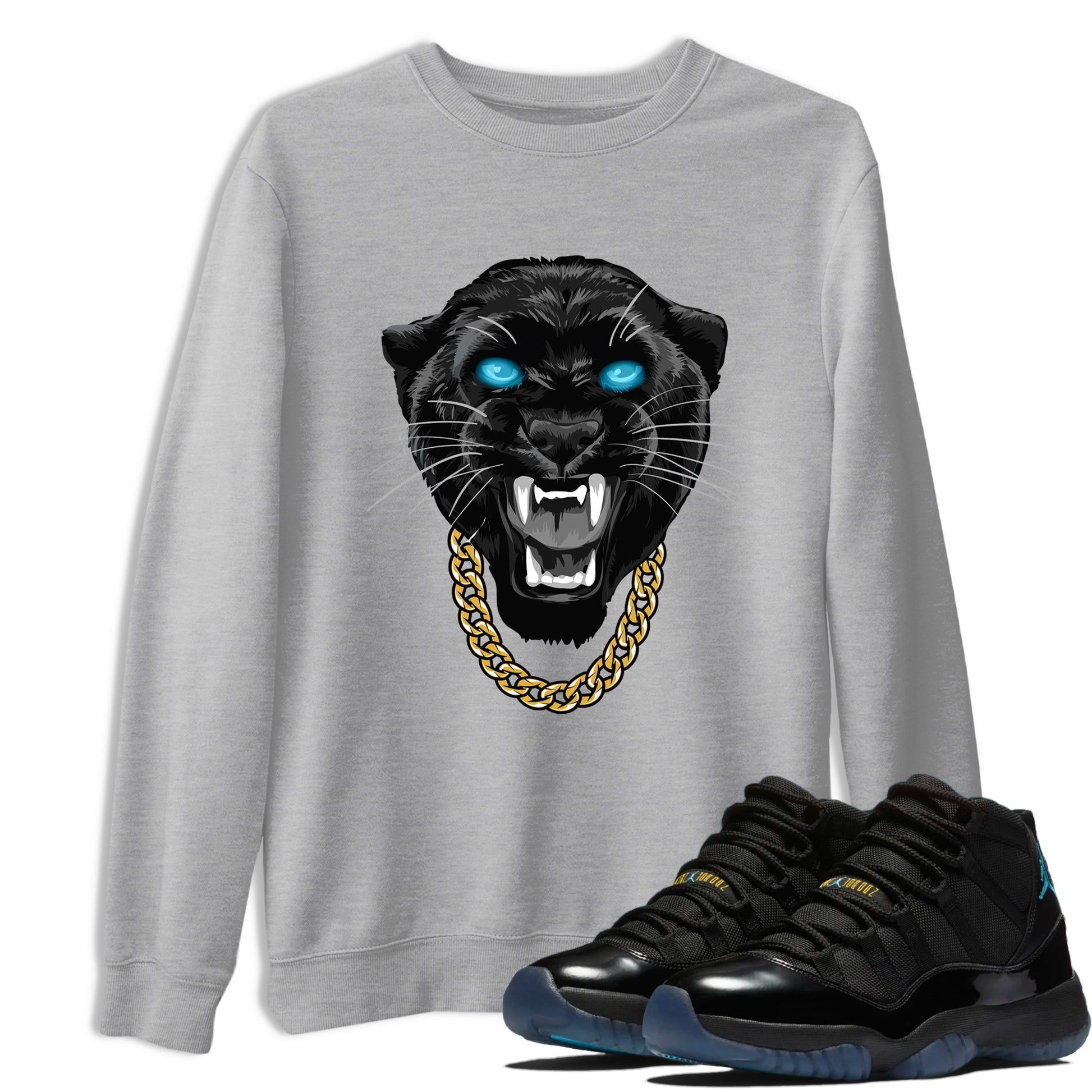 Sneaker Threads – Sneaker Tees To Match Air Jordan 11 Retro Gamma – Gangster Black Cat Graphic Tee Heather Grey 1. Perfect for Jordan releases 2025 colorways.