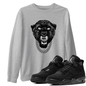 4s Black Cat Sneaker match tees – Sneaker Tees To Match Air Jordan 4 Black Cat Shoes – Gangster Black Cat Tee Heather Grey 1