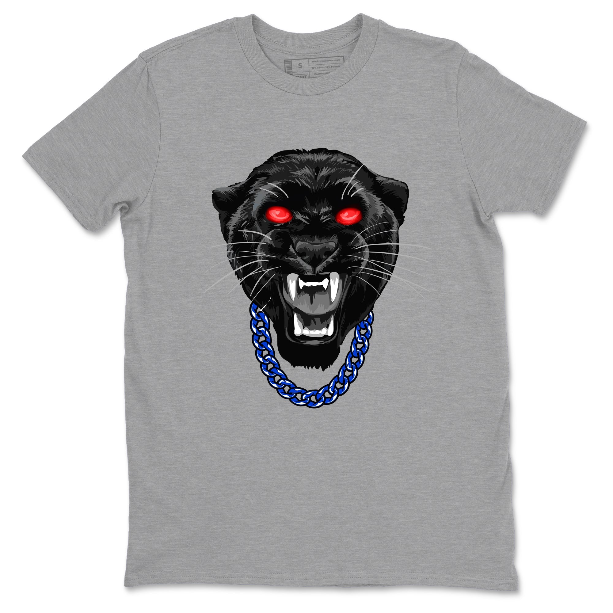 Gangster Black Cat sneaker match t-shirt styled to complete your fit with the Air Jordan 4 Rare Air sneakers, shown in Heather Grey 2.