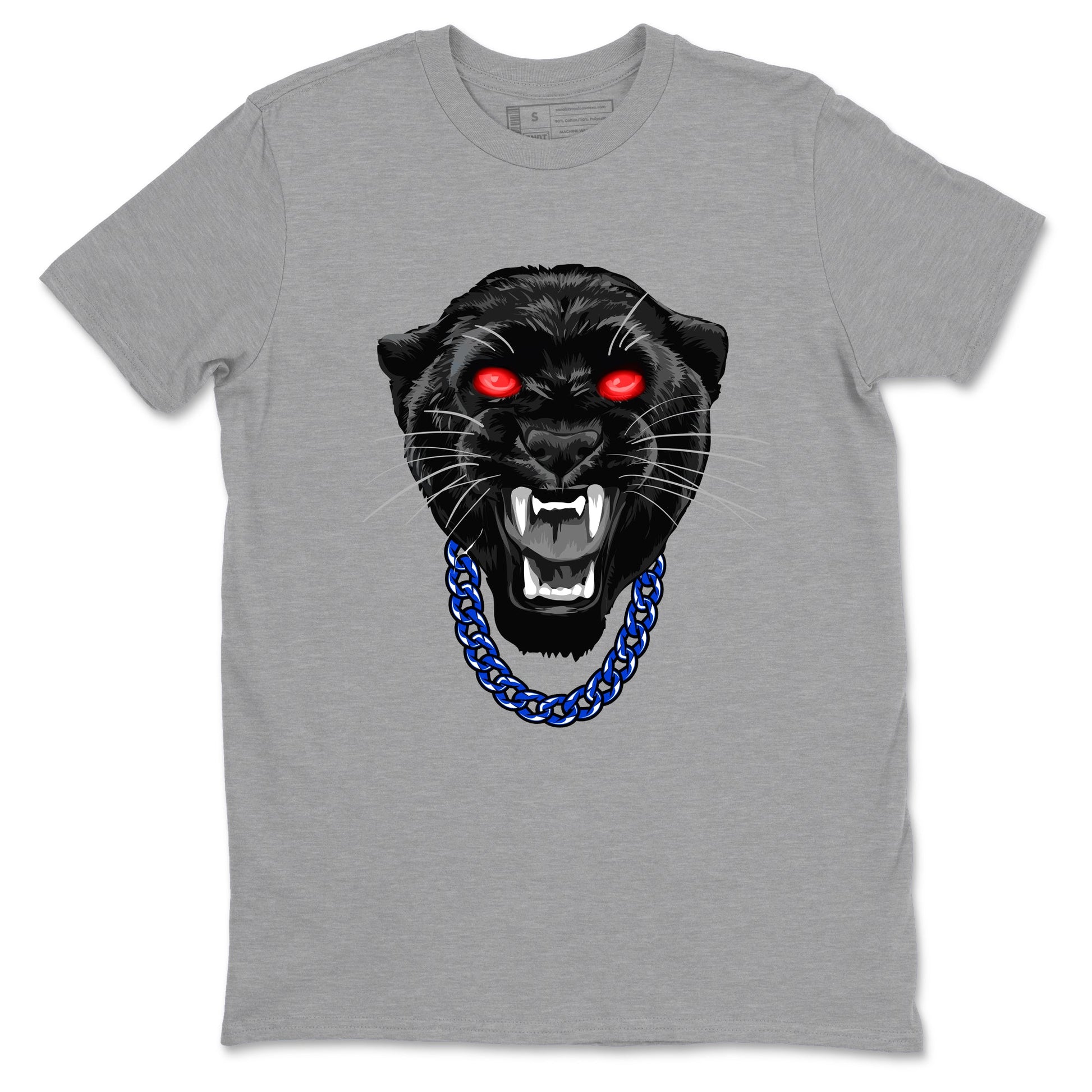 Gangster Black Cat sneaker match t-shirt styled to complete your fit with the Air Jordan 4 Rare Air sneakers, shown in Heather Grey 2.