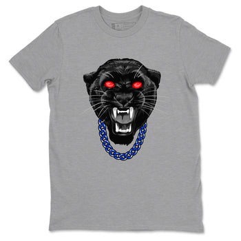 Gangster Black Cat sneaker match t-shirt styled to complete your fit with the Air Jordan 4 Rare Air sneakers, shown in Heather Grey 2.