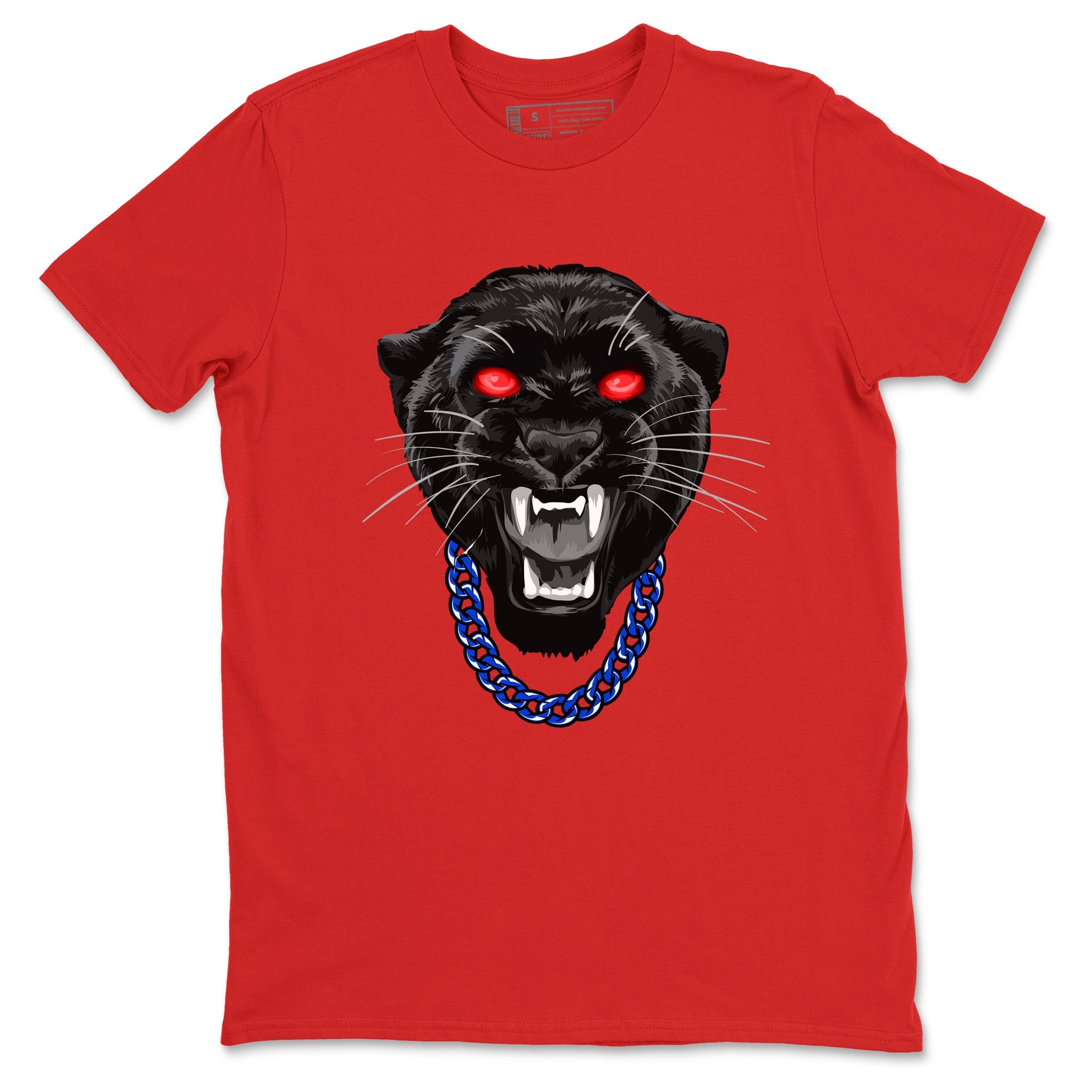 Gangster Black Cat sneaker match t-shirt styled to complete your fit with the Air Jordan 4 Rare Air sneakers, shown in Red 2.