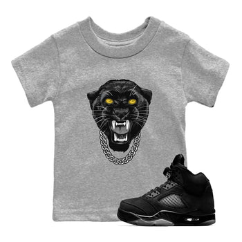 Air Jordan 5 Retro Black Cat Shirts To Match Jordans Gangster Black Cat Sneaker Shirts 5 Black Cat SNRT Sneaker Release Tees Baby Youth Toddler Heather Grey 1 crew neck shirts
