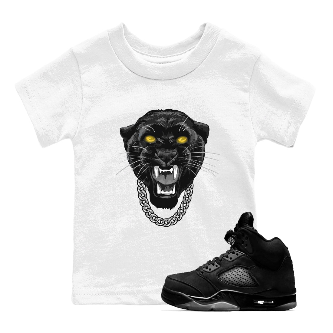 Air Jordan 5 Retro Black Cat Shirts To Match Jordans Gangster Black Cat Sneaker Shirts 5 Black Cat SNRT Sneaker Release Tees Baby Youth Toddler White 1 crew neck shirts