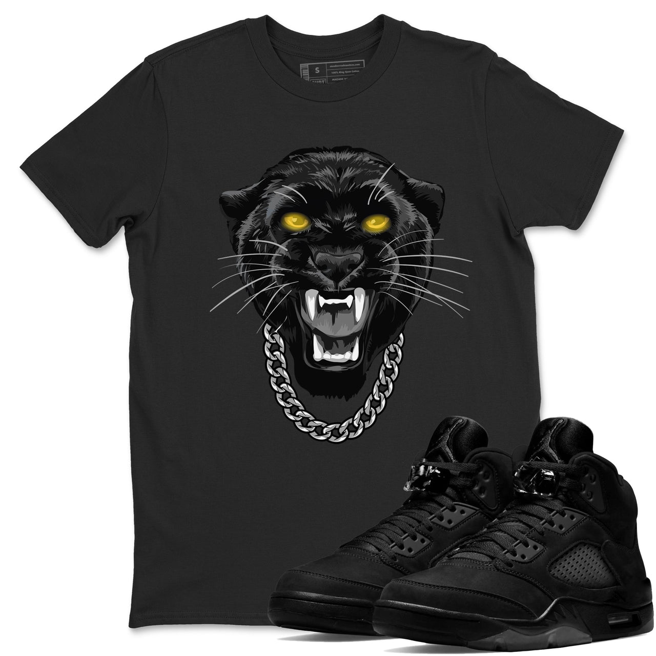 Air Jordan 5 Retro Black Cat Shirts To Match Jordans Gangster Black Cat Sneaker Shirts 5 Black Cat SNRT Sneaker Release Tees Unisex Cotton Crew Neck Black 1 crew neck shirts