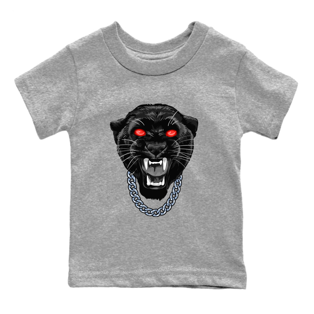 Perfect Valentine's Day Gifts graphic tee  – Sneaker Tees To Match Air Jordan 6 Reverse Infrared – Gangster Black Cat Kids Graphic T-Shirt Heather Grey 2