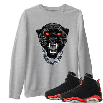 Perfect Valentine's Day Gifts graphic tee  – Sneaker Tees To Match Air Jordan 6 Reverse Infrared – Gangster Black Cat Tee Heather Grey 1