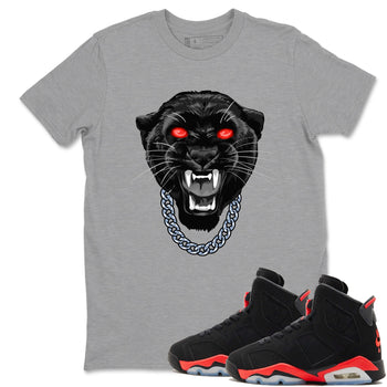 Perfect Valentine's Day Gifts graphic tee  – Sneaker Tees To Match Air Jordan 6 Reverse Infrared – Gangster Black Cat Tee Heather Grey 1