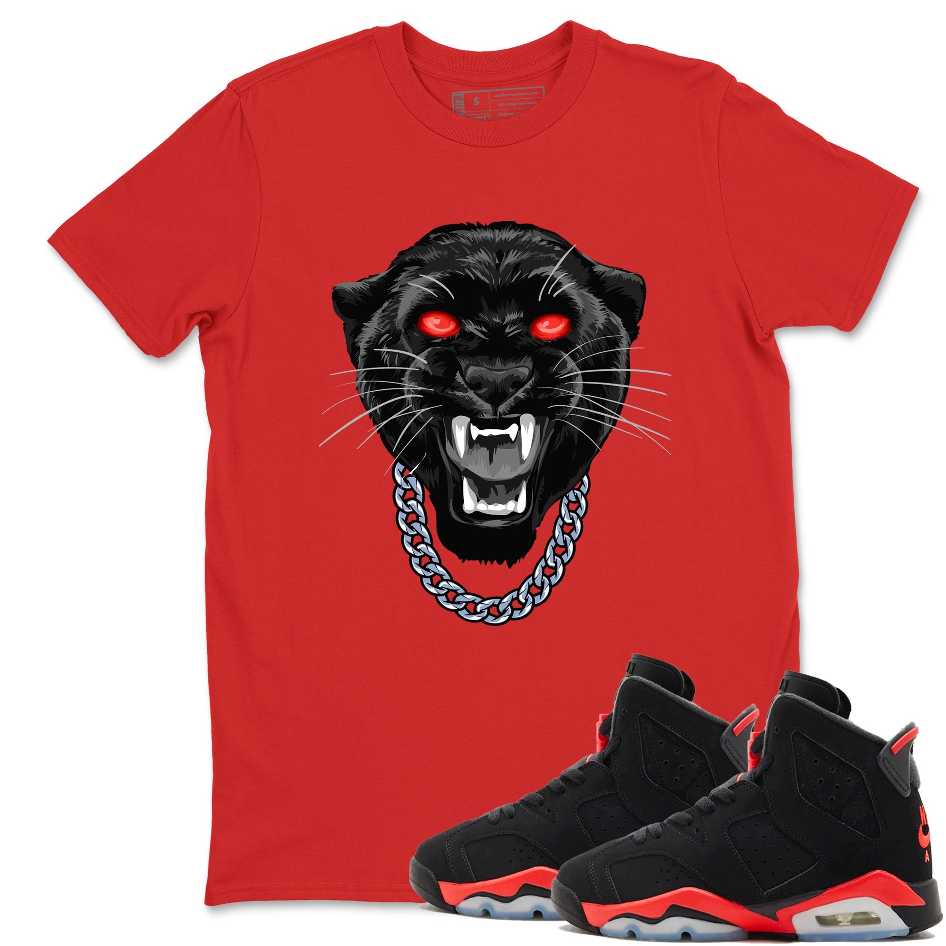 Perfect Valentine's Day Gifts graphic tee  – Sneaker Tees To Match Air Jordan 6 Reverse Infrared – Gangster Black Cat Tee Red 1
