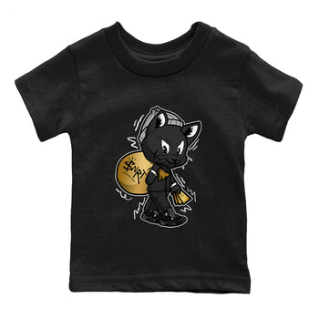 4s Black Cat shirts to match jordans Gangster Cat sneaker match tees Air Jordan 4 Black Cat match shoes to clothes SNRT Sneaker Tees Youth Baby Black 2 tee