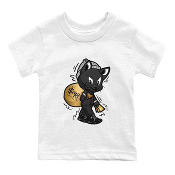 4s Black Cat shirts to match jordans Gangster Cat sneaker match tees Air Jordan 4 Black Cat match shoes to clothes SNRT Sneaker Tees Youth Baby White 2 tee
