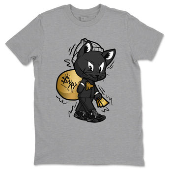4s Black Cat shirts to match jordans Gangster Cat sneaker match tees Air Jordan 4 Black Cat match shoes to clothes SNRT Sneaker Tees unisex cotton Heather Grey 2 shirts