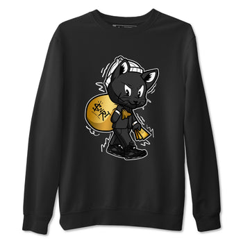 5s Black Cat shirts to match jordans Gangster Cat sneaker match tees Air Jordan 5 Black Cat SNRT Sneaker Release Tees unisex cotton Black 2 crew neck shirts