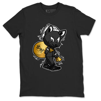 5s Black Cat shirts to match jordans Gangster Cat sneaker match tees Air Jordan 5 Black Cat SNRT Sneaker Release Tees unisex cotton Black 2 crew neck shirts