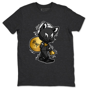 5s Black Cat shirts to match jordans Gangster Cat sneaker match tees Air Jordan 5 Black Cat SNRT Sneaker Release Tees unisex cotton Charcoal Heather 2 crew neck shirts