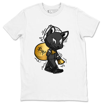 5s Black Cat shirts to match jordans Gangster Cat sneaker match tees Air Jordan 5 Black Cat SNRT Sneaker Release Tees unisex cotton White 2 crew neck shirts