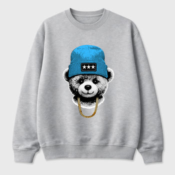 Best Sneakerfit for Sneakerheads Graphic Tees To Match Air Foamposite One University Blue Sneakers – Gangster Teddy Tee Heather Grey 2