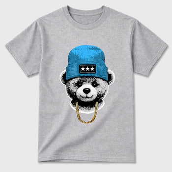 Best Sneakerfit for Sneakerheads Graphic Tees To Match Air Foamposite One University Blue Sneakers – Gangster Teddy Tee Heather Grey 2