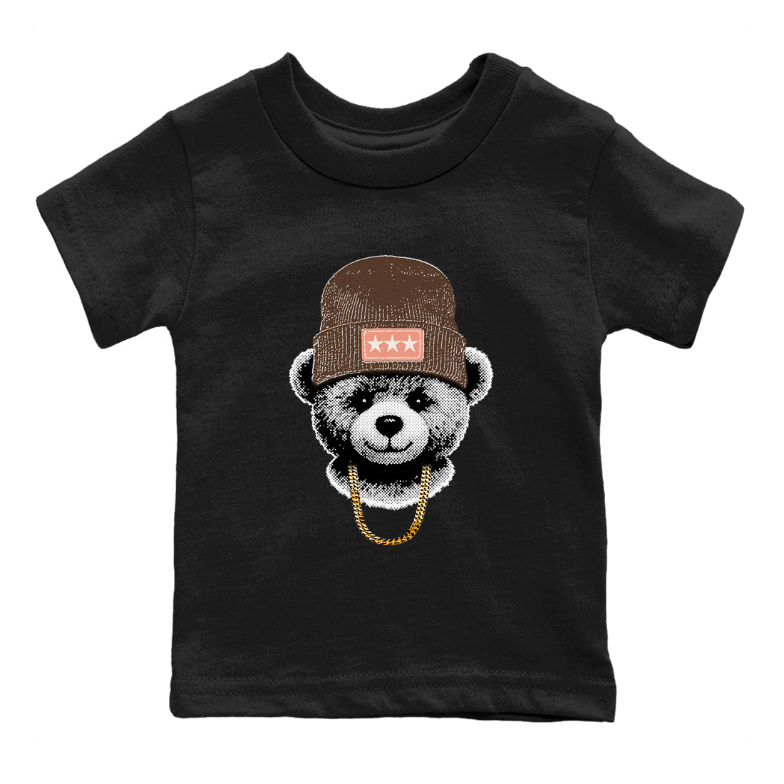 Sneaker match tees – Sneaker Tees To Match Air Jordan 1 Baroque Brown Shoes – Gangster Teddy Kids T-Shirt Black 2