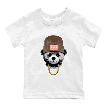 Sneaker match tees – Sneaker Tees To Match Air Jordan 1 Baroque Brown Shoes – Gangster Teddy Kids T-Shirt White 2