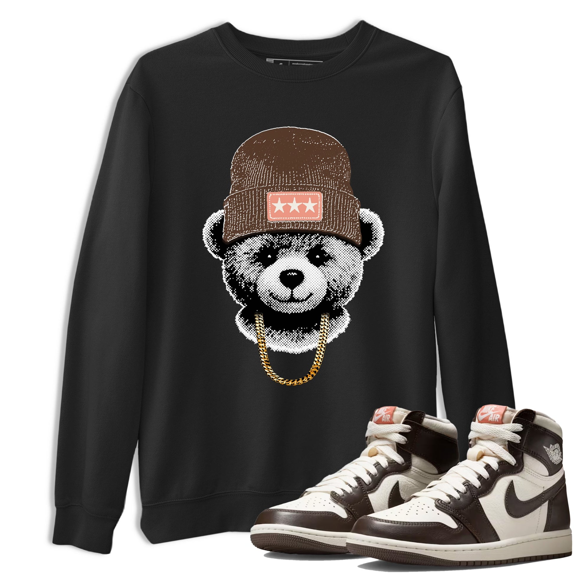 Sneaker match tees – Sneaker Tees To Match Air Jordan 1 Baroque Brown Shoes – Gangster Teddy Tee Black 1