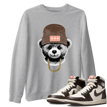 Sneaker match tees – Sneaker Tees To Match Air Jordan 1 Baroque Brown Shoes – Gangster Teddy Tee Heather Grey 1