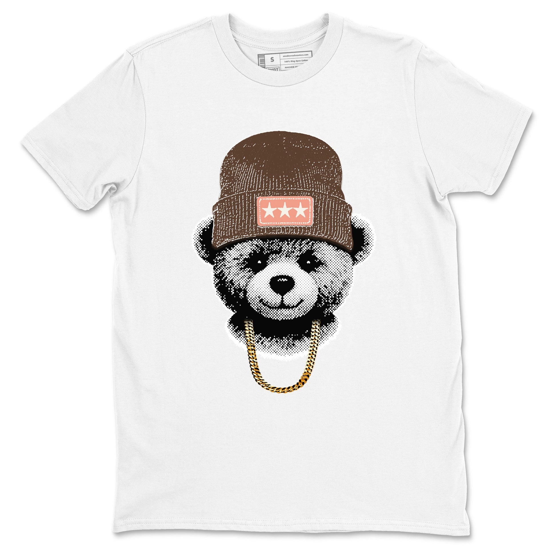 Sneaker match tees – Sneaker Tees To Match Air Jordan 1 Baroque Brown Shoes – Gangster Teddy Tee White 2