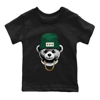 Sneaker Threads – Sneaker Tees To Match Air Jordan 1 Pro Green – Gangster Teddy Youth Graphic Tee Black 2. Perfect for Jordan releases 2025 colorways.