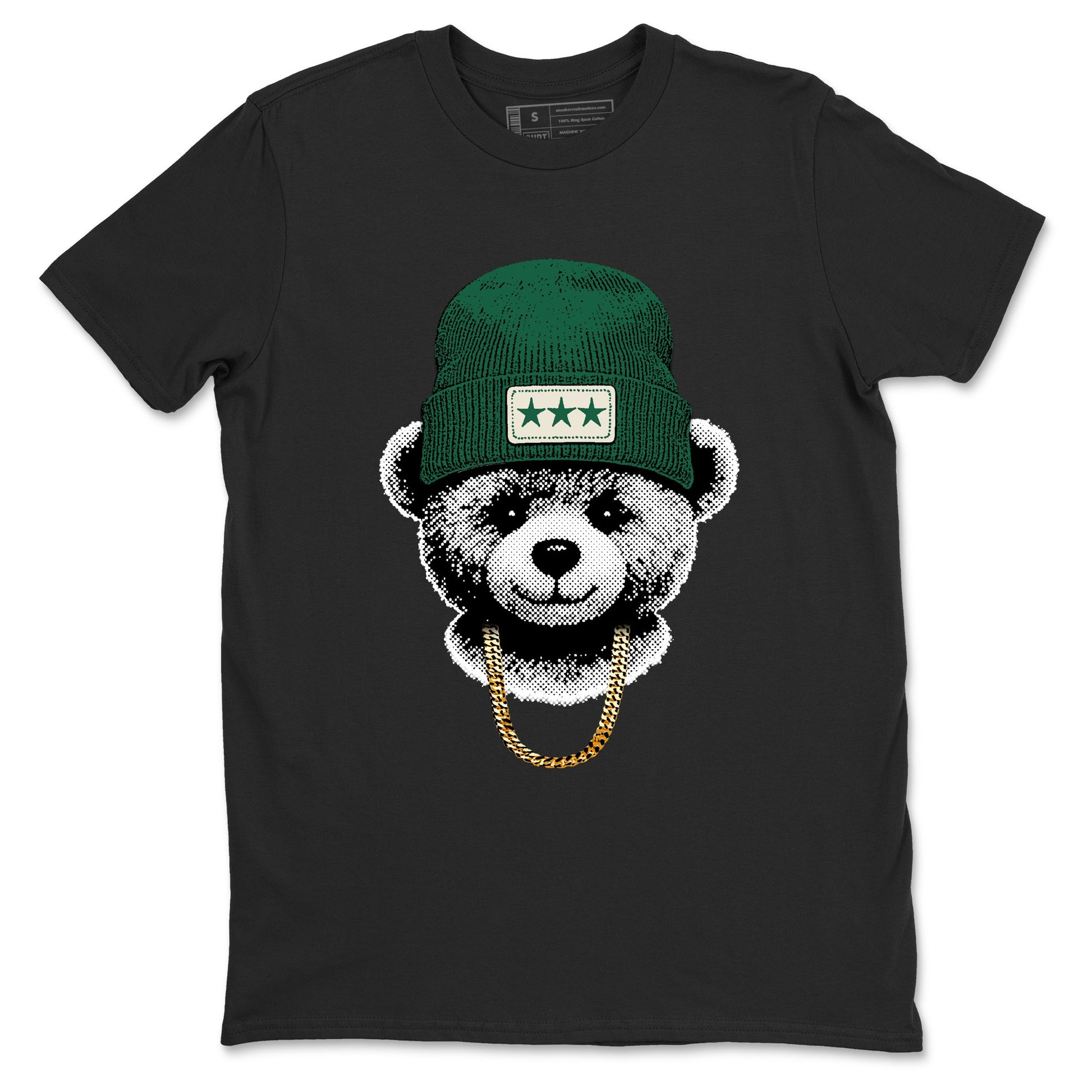 Sneaker Threads – Sneaker Tees To Match Air Jordan 1 Pro Green – Gangster Teddy Graphic Tee Black 2. Perfect for Jordan releases 2025 colorways.