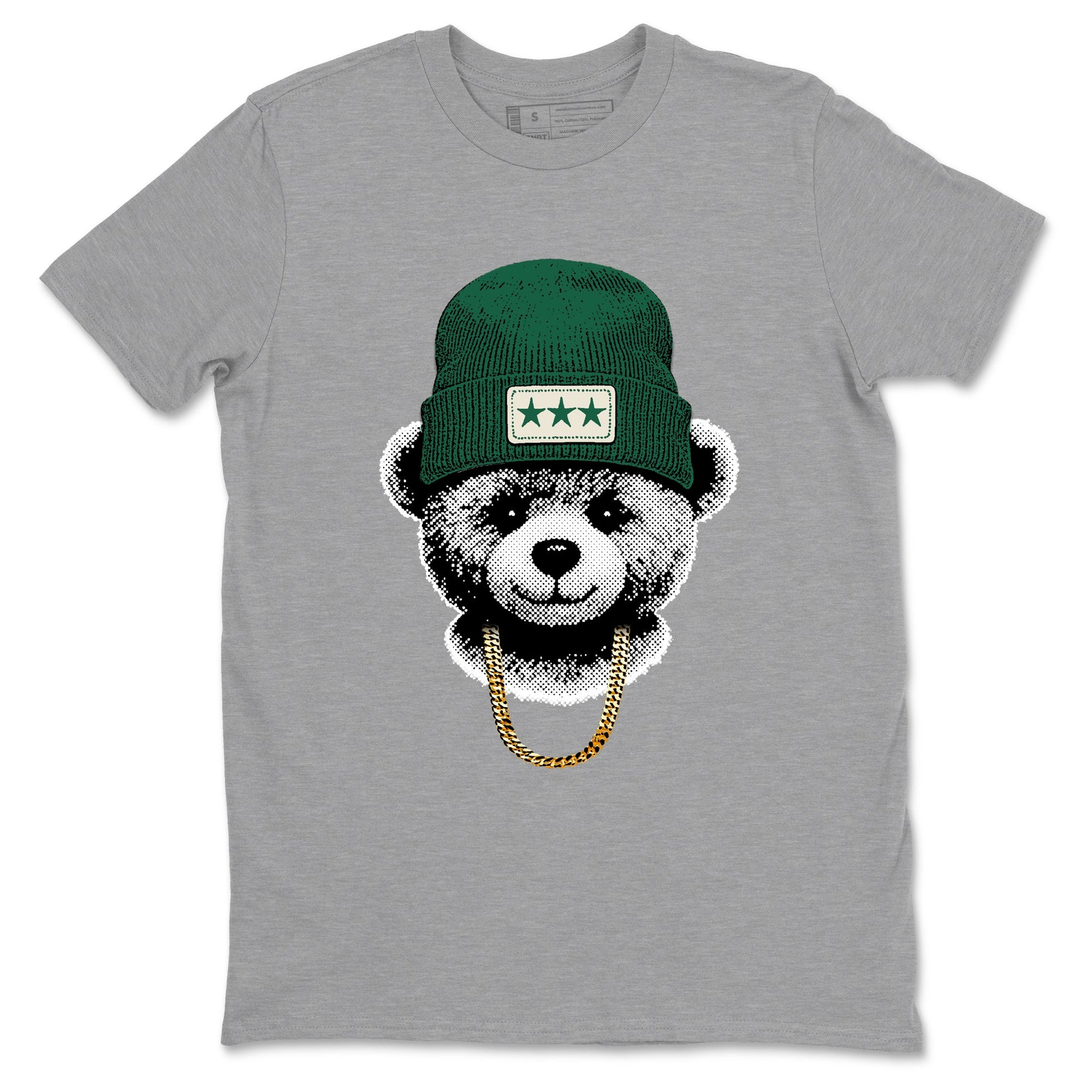 Sneaker Threads – Sneaker Tees To Match Air Jordan 1 Pro Green – Gangster Teddy Graphic Tee Heather Grey 2. Perfect for Jordan releases 2025 colorways.