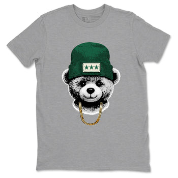 Sneaker Threads – Sneaker Tees To Match Air Jordan 1 Pro Green – Gangster Teddy Graphic Tee Heather Grey 2. Perfect for Jordan releases 2025 colorways.